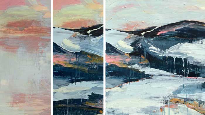 an abstract landscape at different stages