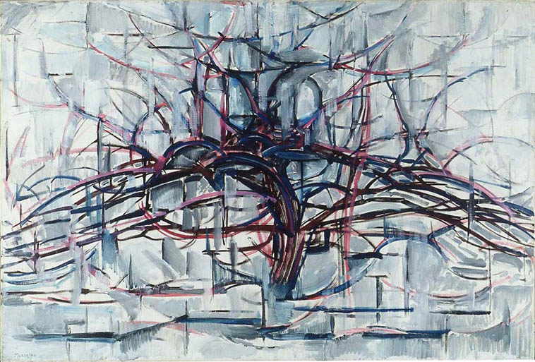 Mondrian abstract horizontal tree